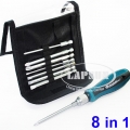 8 in 1 Soft Bag CRV Cross Flat Screwdriver Driver Set Repair Tool PH0 PH1 PH2