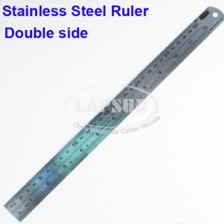 12" Stainless Steel Metal Measuring Ruler Set Double Sided Inch & Metric 30cm UK