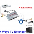 Wired AV Transmitter Sender Receiver IR Infrared Repeater Emitter TV Extender