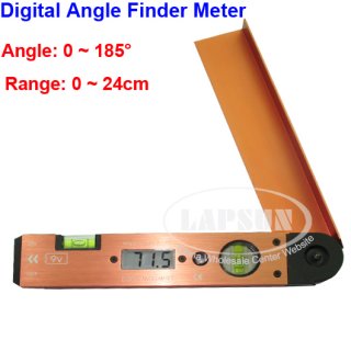 0~185Â° Digital Angle Finder Meter Protractor Dual Spirit Level Tool Ruler 24cm