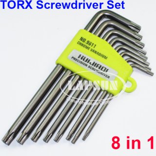 TORX CRV Screwdriver Set T9 T10 T15 T20 T25 T27 T30 T40 Star Wrench Tool 9611