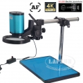 2024 4K HDMI LAN 60FPS Optical 28X Zoom Auto focus Focal Industry Microscope Camera Stand Light Set with Measurement (M114S)