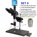 FB0990 Coaxial Dual Top Light Lens with Trinocular Stereo Microscope Set Max 1000X APO 5X 4K HDMI USB LAN Industry Camera
