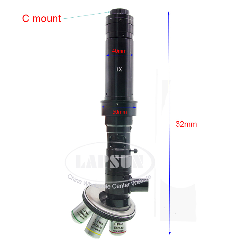 Multi objective Lens Zoom 50X-4000X Inspection Monocular C-mount Lens + Coaxial Light + for Multipurpose Industrial Microscope Camera