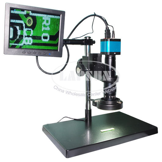 14MP HDMI USB Video Industry Microscope Set 8" IPS HDMI Monitor Camera 180X Lens - Click Image to Close