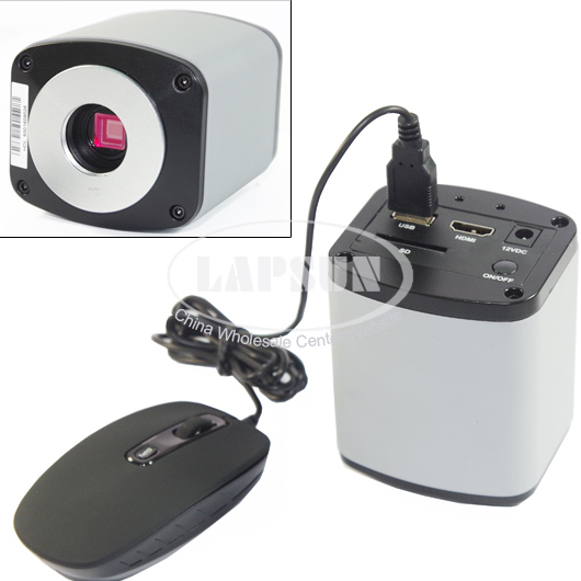 5MP 1080P HDMI HD USB Digital Industry C-mount Microscope Camera + 8GB SD Card - Click Image to Close