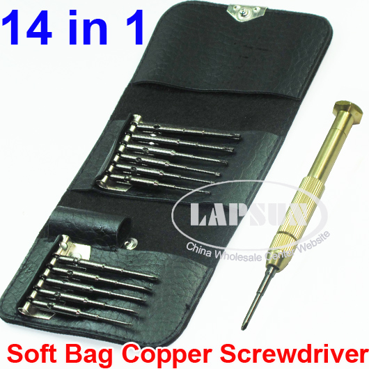 12 Tips Soft Bag Stainless Steel Cross Flat Torx Screwdriver Phone Repair Tool