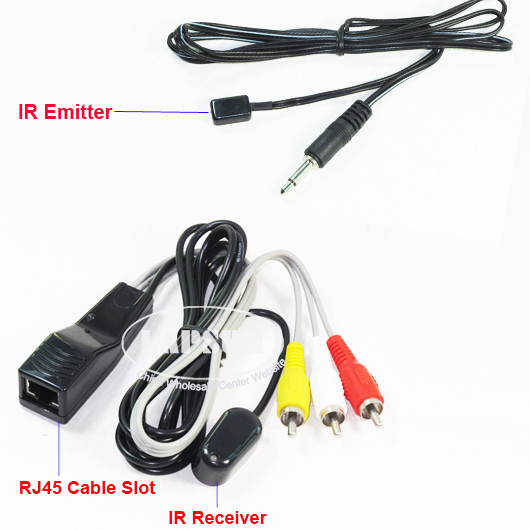 Wired AV Transmitter Sender Receiver IR Infrared Repeater Emitter TV Extender