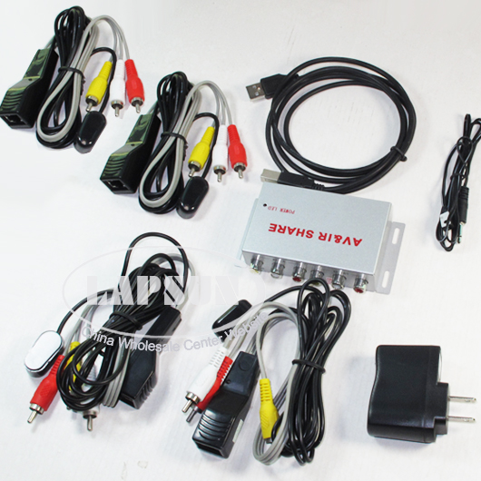 Wired AV Transmitter Sender 4 Receiver IR Infrared Repeater Emitter TV Extender