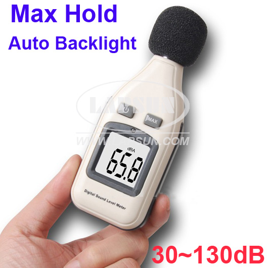 Digital Sound Noise Level Meter 30~130dB Decibel Pressure Tester Max Hold LCD