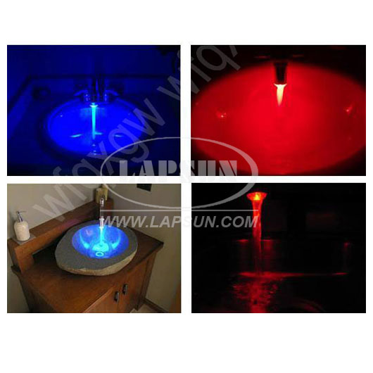 Water Faucet Glow LED Flash Light Temperature Sensor