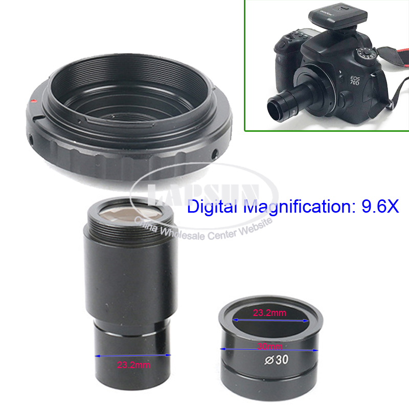 NDPL 2X / 9.6X SLR Microscope Eyepiece Adapter 23.2mm T2 for Canon ...